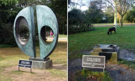 Two Forms (Divided Circle) by Barbara Hepworth which has been stolen from Dulwich Park