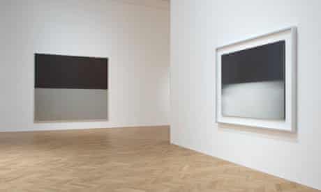Installation view of Rothko/Sugimoto: Dark Paintings and Seascapes