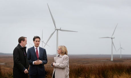 Labour leader Ed Miliband visits Whitelee wind farm in Scotland