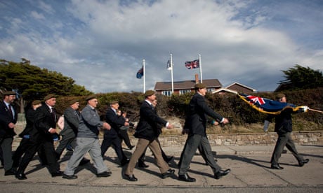 Veterans attend the commemoration of the 30th anniversary of the Falklands War