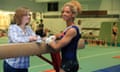 Critic Lucy Mangan with artistic gymnast and Olympic hopeful Danusia Francis 