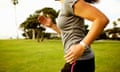 Woman running in a park