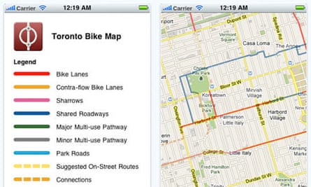 Toronto bike map