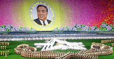 North Korean workers and students perform during the opening event of Arirang festival in North Korea