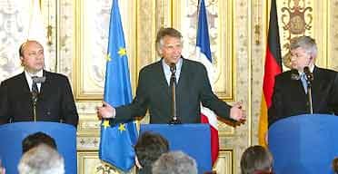 The French, German and Russian foreign ministers