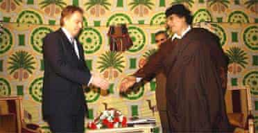 Tony Blair and Colonel Muammar Gadafy in Tripoli