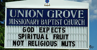 A church sign in America's south