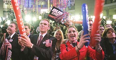 Bush supporters celebrate in Washington DC