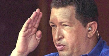 The Venezuelan president, Hugo Chavez. Photograph: Marcelo Garcia/AFP/Getty Images
