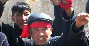 Protesters in Kyrgyzstan