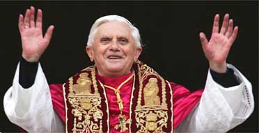 Newly elected Pope Benedict XVI