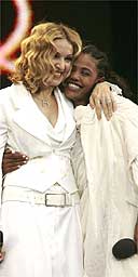 Madonna with Birhan Woldu at Live8 in Hyde Park, London