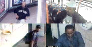 A montage of CCTV images showing four men suspected of being behind the July 21 failed bomb attacks in London