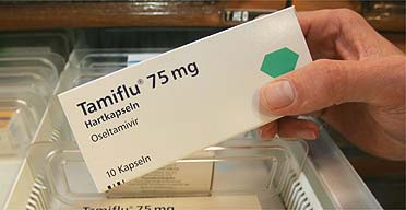 A packet of the anti-retroviral drug Tamiflu