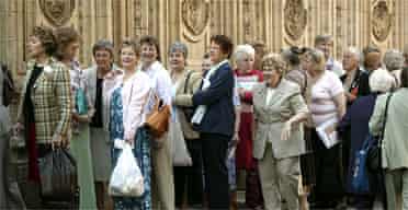 The queue at the Women's Institute general meeting in the Royal Albert Hall in June 2005. Photograph: Martin Argles/Guardian