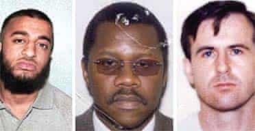 From left, Ayub Khan, Joseph Oduguwa, 42, and James Francis Hurley, 42, who all feature on Crimestoppers' new FBI-style website