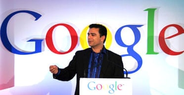 Senior Google executive Omid Kordestani speaks at the opening of Googleplex, their company's new London offices. Photograph: John D McHugh/AFP/Getty Images