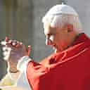 Pope Benedict XVI blesses pilgrims during his weekly general audience in St Peter's Square at the Vatican