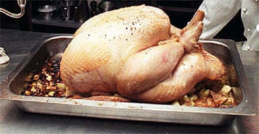 A Christmas turkey ready for carving