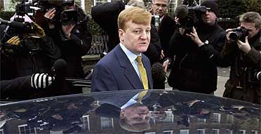 Liberal Democrat leader Charles Kennedy leaves his London home