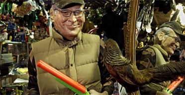 A Dick Cheney hunting outfit on sale in Manhattan. Photograph: Louis Lanzano/AP