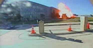 A video image shows an explosion at the Pentagon on September 11 2001. Photograph: AP