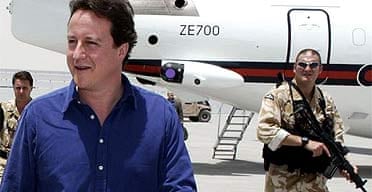 David Cameron arrives in Kandahar, Afghanistan. Andrew Parsons/PA