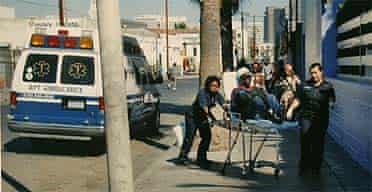 A patient from Los Angeles Metropolitan medical centre allegedly being dumped on Skid Row
