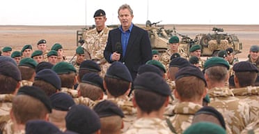 Tony Blair addresses the troops at Camp Bastion
