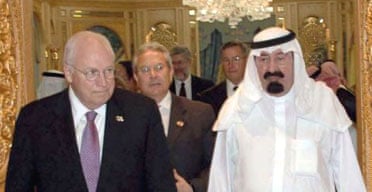 The US vice-president, Dick Cheney, and Saudi Arabias King Abdullah bin Abdul Aziz at their meeting last month
