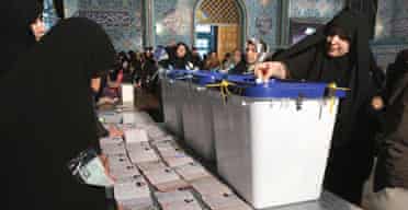 Iranian women cast their ballots in last weeks election