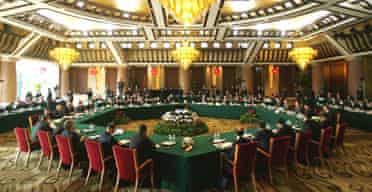 Envoys to the renewed six-party talks on North Korea's nuclear programme at the Diaoyutai state guesthouse in Beijing
