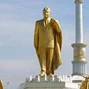 A statue of the late Saparmurat Niyazov in Ashgabat, Turkmenistan