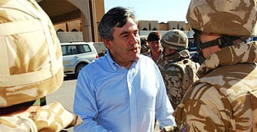 Gordon Brown visits troops in Basra