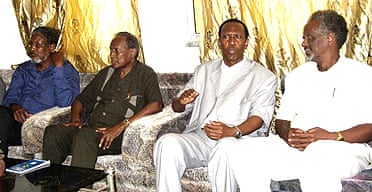 The Somali president, Abdullahi Yusuf (2nd from left)