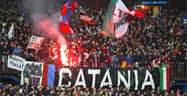 Catania fans during Friday's match