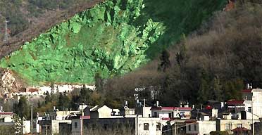 The green-painted mountainside in Fumin county, south-west China. Photograph: China Daily/Reuters