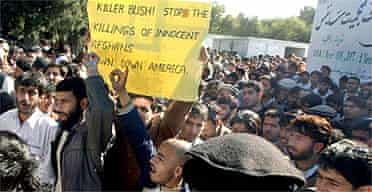 Afghan students protest against the killing of civilians by US troops