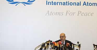 Mohammed ElBaradei, director general of the International Atomic Energy Agency (IAEA), holds a press conference in Beijing after returning from Pyongyang.