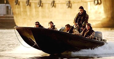 British troops patrol the Shatt al-Arab waterway off Basra