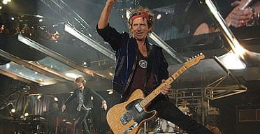 Keith Richards performs at Twickenham with The Rolling Stones as part of their A Bigger Bang world tour.