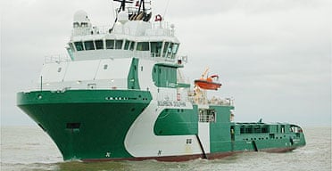The oil rig support vessel Bourbon Dolphin, which capsized 100 miles off the coast of Shetland
