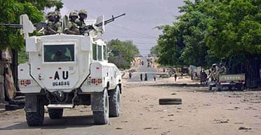 African Union troops on patrol in Mogadishu