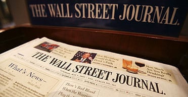 The Wall Street Journal on sale in New York.