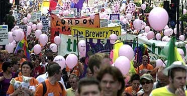 London's Gay Pride parade.