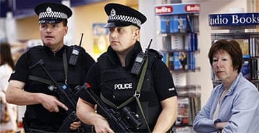Armed police patrol Glasgow airport