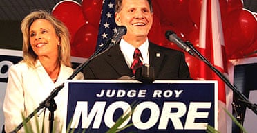 Roy Moore and his wife Kayla at a 2006 rally during his campaign to become state governor