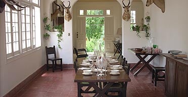 The dining room in Ernest Hemingways house, Finca Vigia in San Francisco de Paula, Cuba.