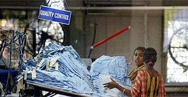 Workers in a clothing factory in Dhaka, Bangladesh