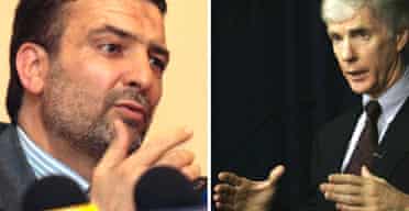 The Iranian ambassador to Iraq, Hassan Kazemi-Qomi, and his US counterpart, Ryan Crocker